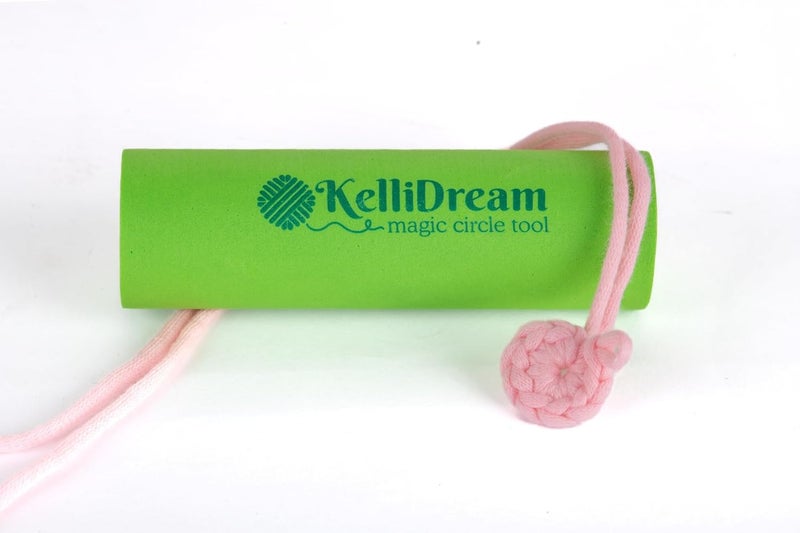 KelliDream Original Magic Circle Crochet Tool w Right & Left-Handed Color Printed Instructions & Videos & Canvas Yarn Bag Holder, Learn How to Make a Magic Circle Stitch w All Yarn Sizes (Green) - Image 2